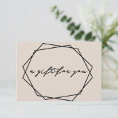 幾何学的美しいミュートされたギフト証明書カード 招待状 (スタンド正面)