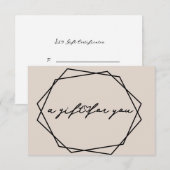 幾何学的美しいミュートされたギフト証明書カード 招待状 (正面/裏面)