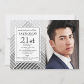 幾何学的背景写真招待状 招待状 (正面)