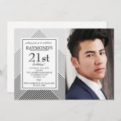 幾何学的背景写真招待状 招待状 (正面/裏面)