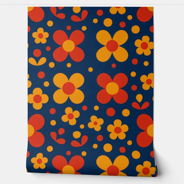 幾何学的花模様壁紙 壁紙 (ほどく)