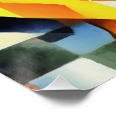 幾何学的芸術的アートスタイルのキツネ ポスター (コーナー)