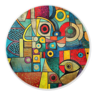 幾何学的芸術的マクシマリストのデコープルノブ セラミックノブ