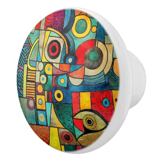 幾何学的芸術的マクシマリストのデコープルノブ セラミックノブ (右)