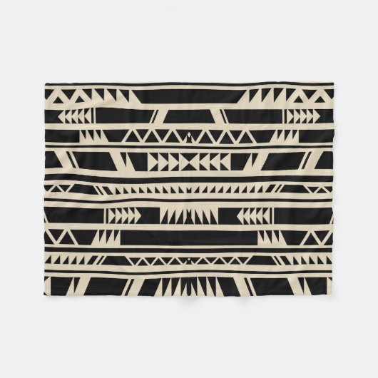 幾何学的設計の民族の種族のプリント フリースブランケット (正面(横))