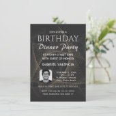 幾何学的誕生日ディナーパーティの招待状 招待状 (スタンド正面)