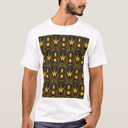 幾何学的調和:デジタルオーナメントデザイン Tシャツ (正面)