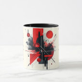 幾何学的調和:抽象芸術アートコーヒー マグカップ (中央)