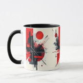 幾何学的調和:抽象芸術アートコーヒー マグカップ (左)