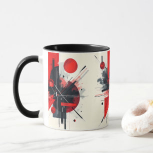 幾何学的調和:抽象芸術アートコーヒー マグカップ