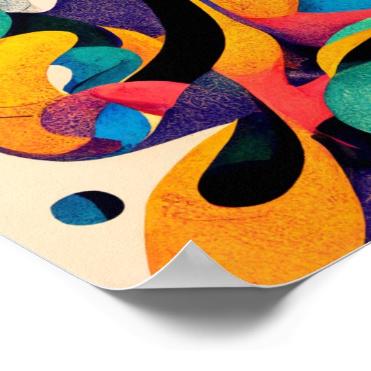 "幾何学的調和" -抽象芸術デジタルアートポスター ポスター (角)