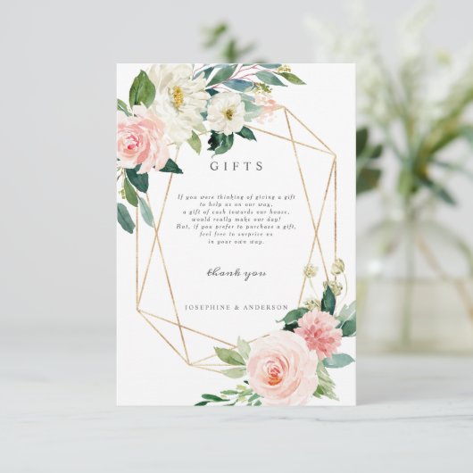 幾何学的赤面ギフト登録カード 招待状 (スタンド正面)