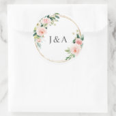 幾何学的赤面モノグラムシールラベル ラウンドシール (バッグ)