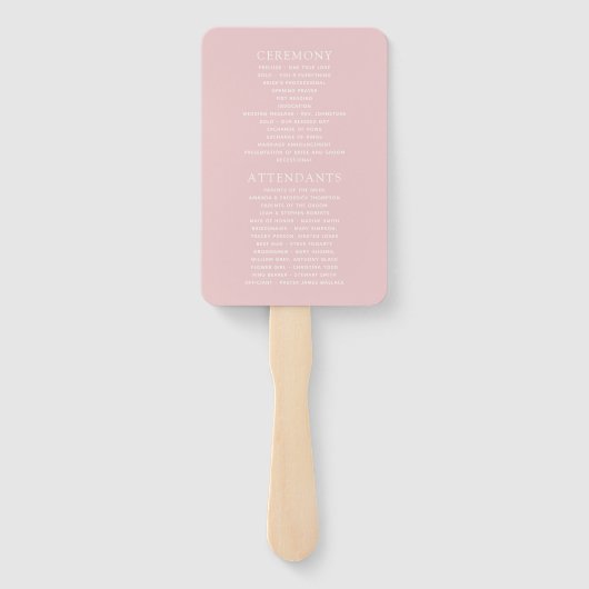 幾何学的赤面及びバラ金ゴールド結婚式 プログラム ハンドファン (裏面)