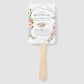 幾何学的赤面及びバラ金ゴールド結婚式 プログラム ハンドファン (正面)