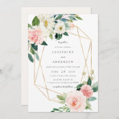 幾何学的赤面結婚式招待状 招待状 (正面/裏面)