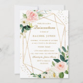 幾何学的赤面金ゴールドフローラキンセアニェラ招待状 招待状 (正面)