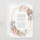 幾何学的赤面&金ゴールドフローラリハーサルディナー 招待状 (正面)