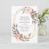 幾何学的赤面&金ゴールドフローラリハーサルディナー 招待状 (スタンド正面)