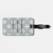 幾何学的逆イカット部分パターン ラゲッジタグ (裏面横)