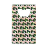 幾何学的遊：ブロックアートのチェックされた芝鉢 クレジットカード栓抜き (裏面)