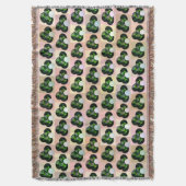 幾何学的遊：ブロックアートのチェックされた芝鉢 スローブランケット (正面縦)