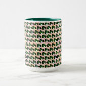 幾何学的遊：ブロックアートのチェックされた芝鉢 マグカップ (中央)