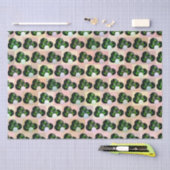 幾何学的遊：ブロックアートのチェックされた芝鉢 薄葉紙 (クラフト)