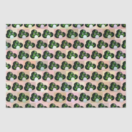 幾何学的遊：ブロックアートのチェックされた芝鉢 薄葉紙 (正面)