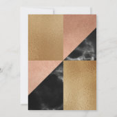 幾何学的金ゴールドとバラ金ゴールド大理石バースデーパーティー 招待状 (裏面)