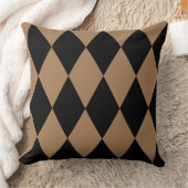 幾何学的金ゴールドとブラックダイヤモンドハーレキンモダン クッション (ブランケット)