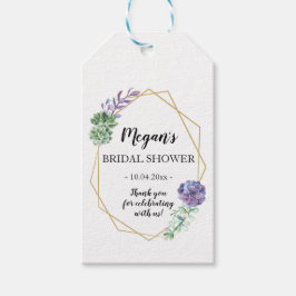 幾何学的金ゴールドと多肉優遇優待ギフトラベル ギフトタグ