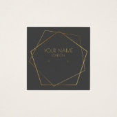 幾何学的金ゴールドイヤリングホルダーとソーシャルアイコン (正面)