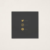 幾何学的金ゴールドイヤリングホルダーとソーシャルアイコン (裏面)