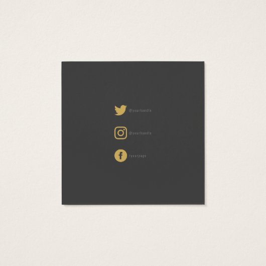 幾何学的金ゴールドイヤリングホルダーとソーシャルアイコン (裏面)