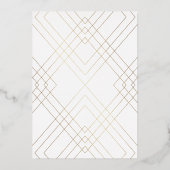 幾何学的金ゴールドギャツビー結婚ズ・プレス 箔招待状 (裏面)