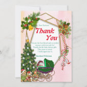 幾何学的金ゴールドクリスマスサンキューカード サンキューカード (正面)