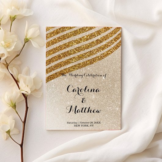 幾何学的金ゴールドグリッターグラー結婚ム プログラム