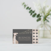 幾何学的金ゴールドグリッタースプレー洗浄サービス 名刺 (スタンド正面)