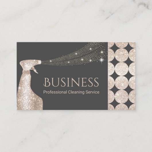 幾何学的金ゴールドグリッタースプレー洗浄サービス 名刺 (正面)