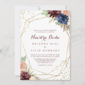 幾何学的金ゴールドグリッターフローラヌエストラボダ結婚ズ 招待状 (正面)