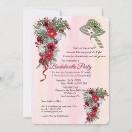 幾何学的金ゴールドグリッターブルゴーニュバチェロレッテ 招待状