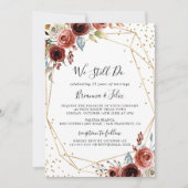 幾何学的金ゴールドグリッター我々はまだ誓の更新を行う 招待状 (正面)