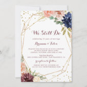 幾何学的金ゴールドグリッター我々はまだ誓の更新を行う 招待状 (正面)