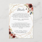 幾何学的金ゴールドグリッター春の結婚式詳細 エンクロージャーカード (正面)