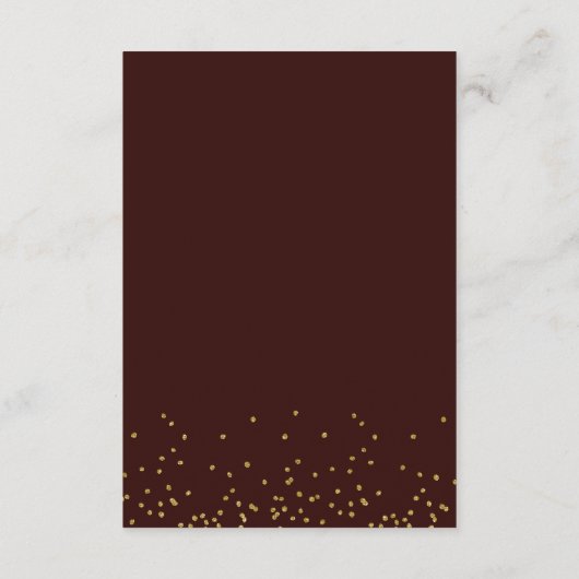 幾何学的金ゴールドグリッター春の結婚式詳細 エンクロージャーカード (裏面)