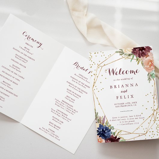 幾何学的金ゴールドグリッター書結婚の折り曲げ プログラム