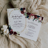 幾何学的金ゴールドグリッター秋バチェロレッテ週末 招待状