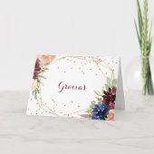 幾何学的金ゴールドグリッター結婚折り畳みグラシアスカード サンキューカード (正面)