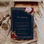 幾何学的金ゴールドグリッター赤い熱帯発願の更新 招待状